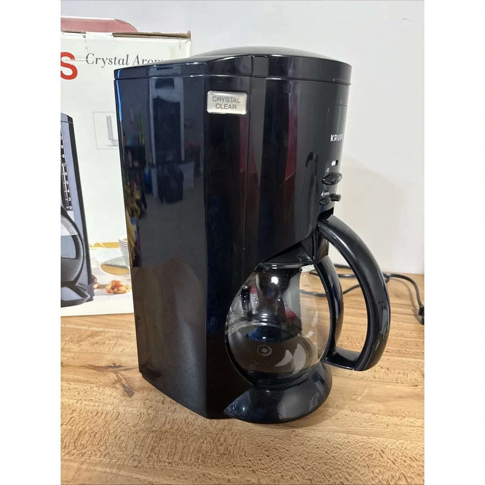 Krups Crystal Arome Time Coffee Maker Black w/ Box Tested Working 398